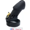 Soft Silicone Male Chastity Cage Locking Device with 5 Adjustable Rings Black Color In India By LoveLuxToys