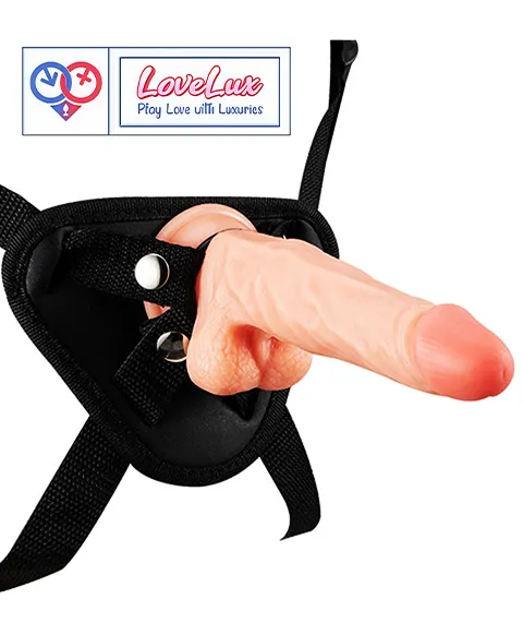 7 Inch Realistic Silicone Strap-On Dildo Flesh Tone Suction Cup Base India by LoveLuxToys