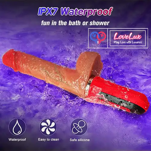 6 in 1 thrusting dildo machine with remote control. Multiple modes, powerful motor with Stand India by LoveLuxToys.com