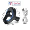 vibrating cock ring with 10 frequency settings and soft silicone design black color usb charging India loveluxtoys.com