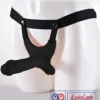 realistic hollow strap on dildo in black with wearable silicone sleeve design. Comfortable, body-safe, and secure fit India By loveluxtoys.com
