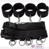 Bed Bondage Restraints Set Adult Toys Cuffs for Ankles and Hands Bed Restraint Strap Bondaged Bed Tie Downs for Bedroom Mattress Tie Down Straps for Bed Sex Accessories for Adults Couples for loveluxtoys Black color