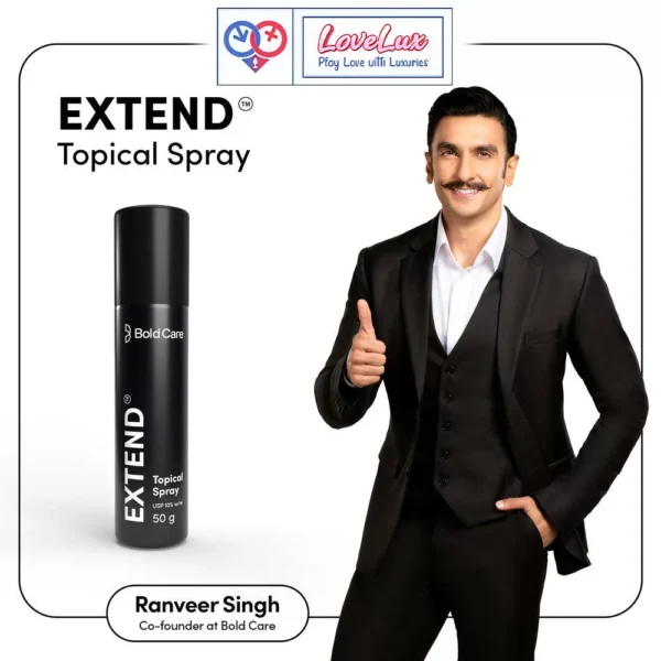 Extend delay spray for men for long lasting pleasure. Effective, fast absorbing, and easy to use for better stamina and performance black color sex toys in India by LoveLuxToys