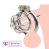 stainless steel male chastity cage with removable urethral tube and secure locking system Durable, hygienic, and ideal for fetish play penis lock device India by LoveLuxtoys