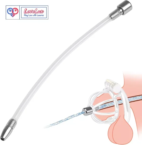 stainless steel male chastity cage with removable urethral tube and secure locking system Durable, hygienic, and ideal for fetish play penis lock device India by LoveLuxtoys