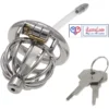 stainless steel male chastity cage with removable urethral tube and secure locking system Durable, hygienic, and ideal for fetish play penis lock device India by LoveLuxtoys